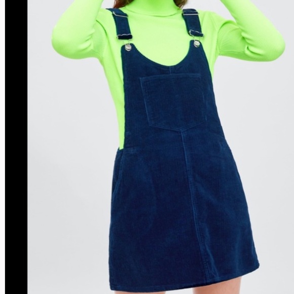 Zara Dresses & Skirts - NEW | Zara Navy Cord Overall Skirt
